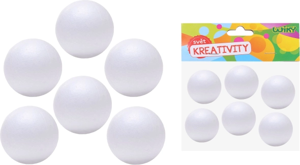 Dekoratívne polystyrénové gule 6 cm, 6 ks