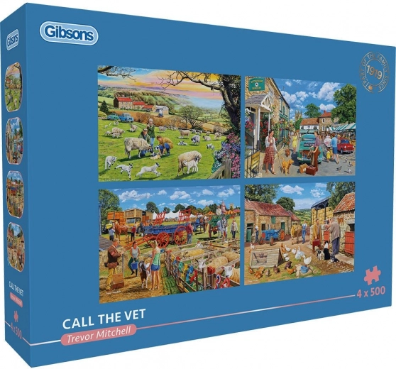 Gibsons Puzzle Zavolajte veterinára 4x500 dielikov