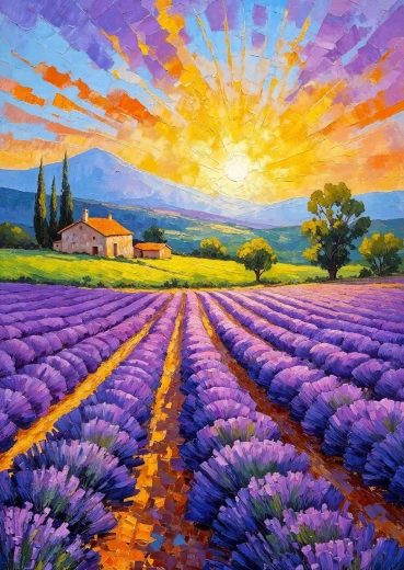 Enjoy puzzle levanduľový západ slnka 1000 dielikov