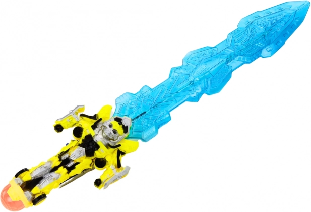 Svietiaci svetelný meč s robotickou rukoväťou, svetlá a zvuky, modrý