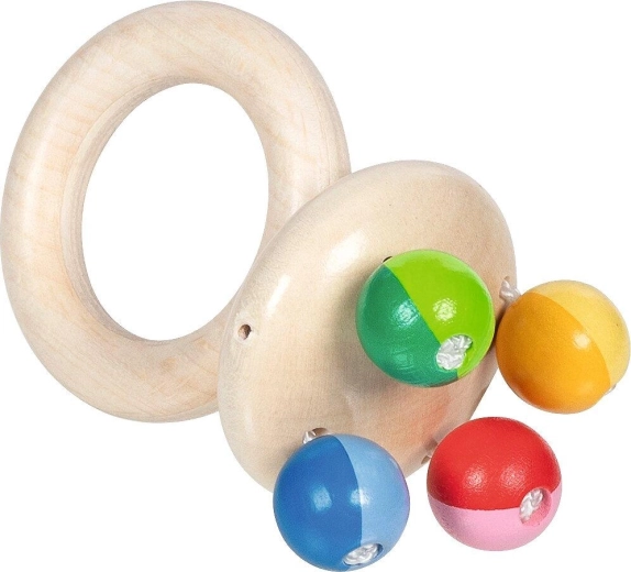 Drevené hrkálka do ruky touch ring rattle rainbow - 1 kus