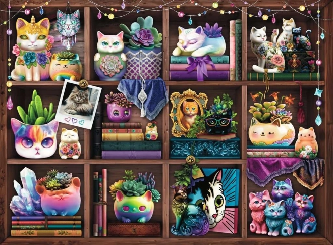 Ravensburger puzzle Mačky a sukulenty 500 dielikov