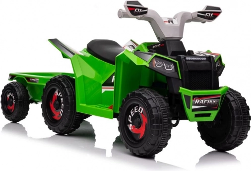 Zelená batériová štvorkolka XMX630T s prívesom
