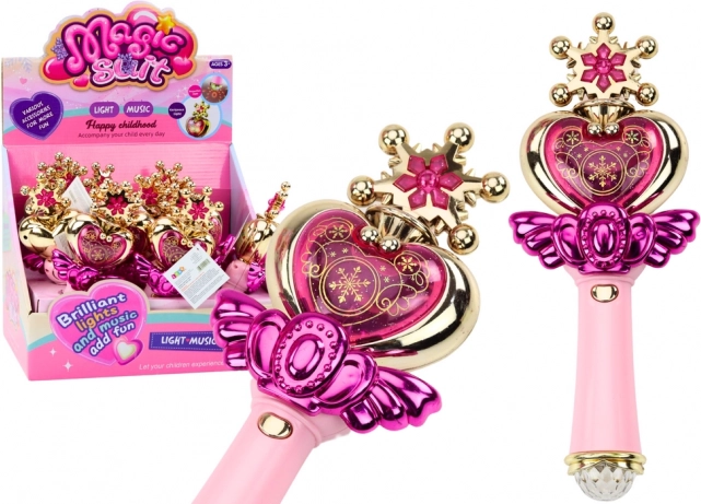 Princeznovská palička Farebné svetlá Zvuky Ružová