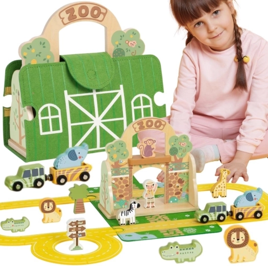 Tooky Toy prenosná mini zoo v kufríku