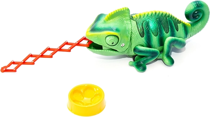 Interaktívny zelený chameleón na diaľkové ovládanie s LED svetlami