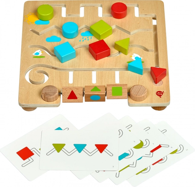 Drevené bludisko s geometrickými tvarmi a predlohami LUCY & LEO
