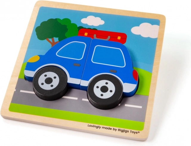 Vkladacie puzzle Auto Bigjigs Toys