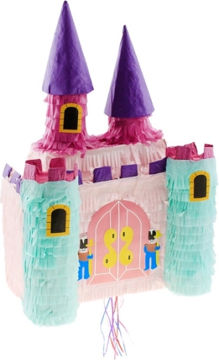 Pinata zámok pre princezné so stuhami na ťahanie