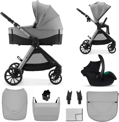 Kinderkraft vesto 2 kombinovaný kočík 3v1 sivý