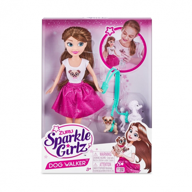 Bábika Sparkle Girlz s dvoma psíkmi 28 cm