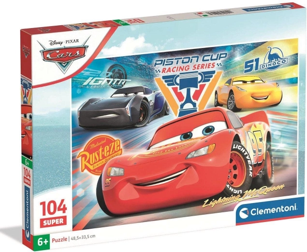Clementoni puzzle Autá: Blesk McQueen a súperi 104 dielikov