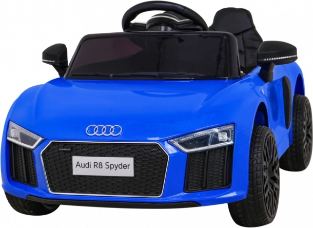 Elektrické autíčko AUDI R8 Spyder pre deti – modré s diaľkovým ovládaním, EVA kolesami a MP3