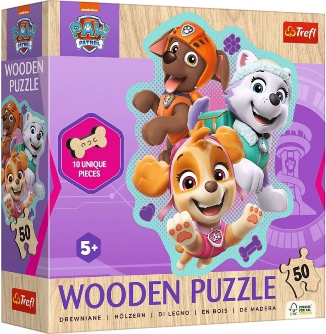 Drevené puzzle Labková Patrola 50 dielikov