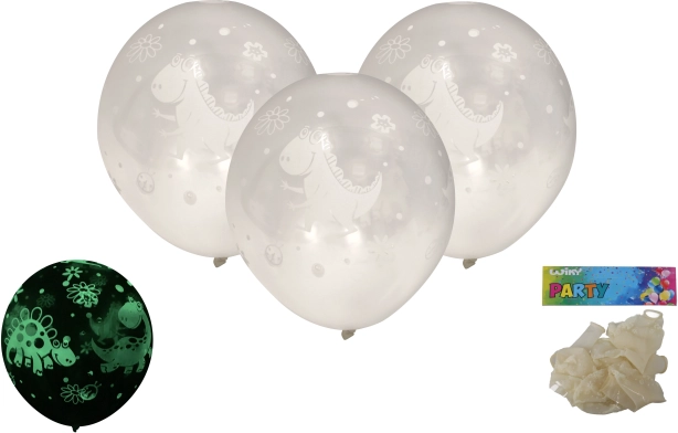 Nafukovacie balóniky 30 cm, svietiace v tme – sada 6 ks