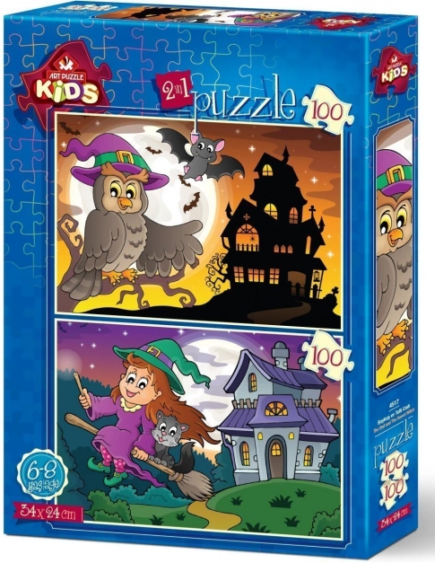 Puzzle Sova a čarodejnica 2×100 dielikov