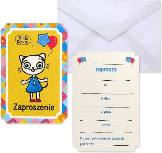 Pozvánky Kicia Kocia – 6 ks