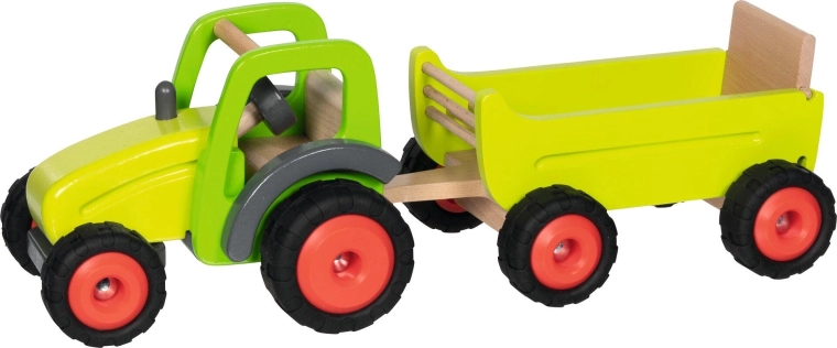 Drevený traktor s prívesom Goki Premium