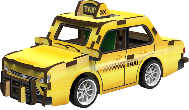 2Kids Toys 3D drevená skladačka taxi