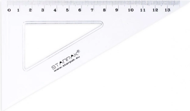 Trojuholníkové pravítko 13 cm