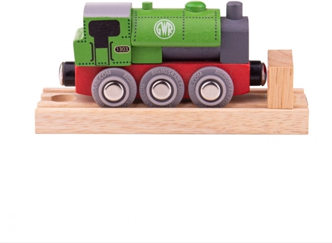 Drevená lokomotíva GWR zelená