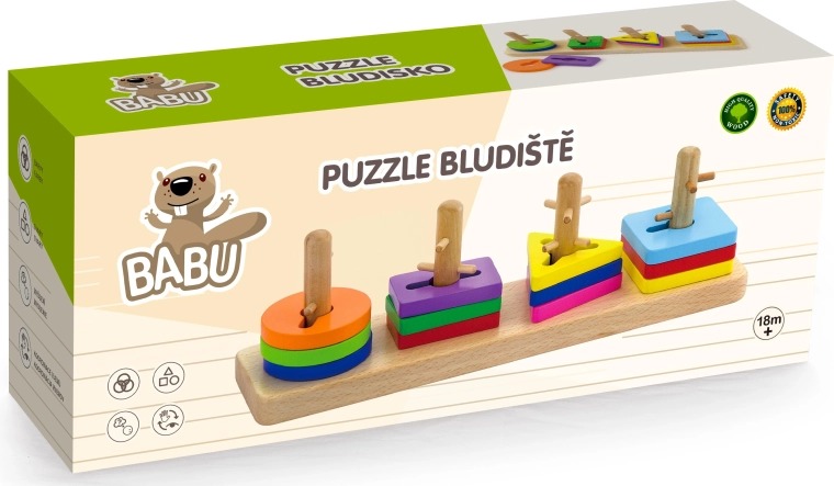 Drevené puzzle bludisko BABU