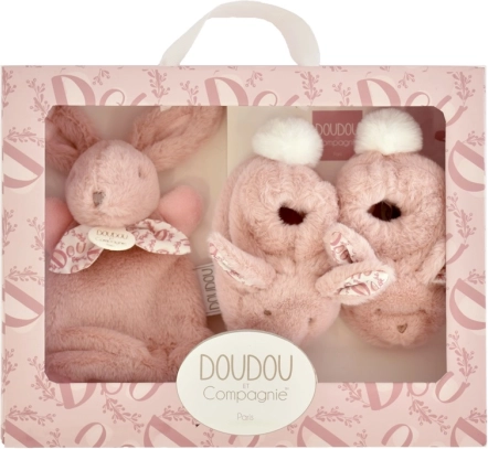 Doudou Darčeková sada - Plyšový zajko a topánočky