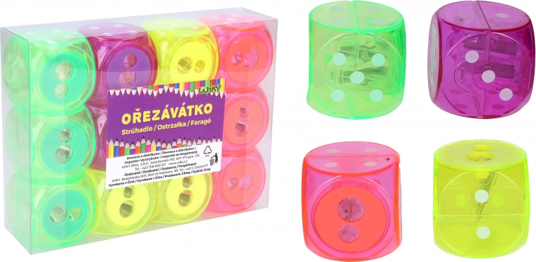 Strúhadlo na dve ceruzky so zásobníkom – kocka