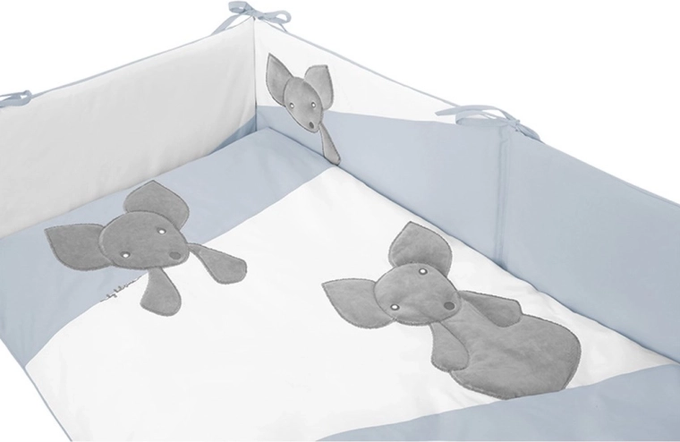 Kompletný set do postieľky v jemnej modrej