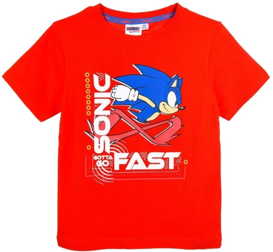 Červené bavlnené tričko Sonic