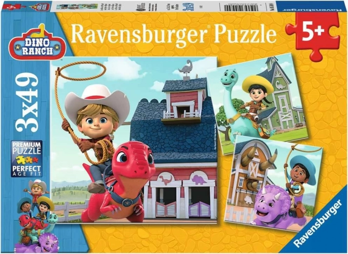 Ravensburger puzzle Dino Ranch 3×49 dielikov