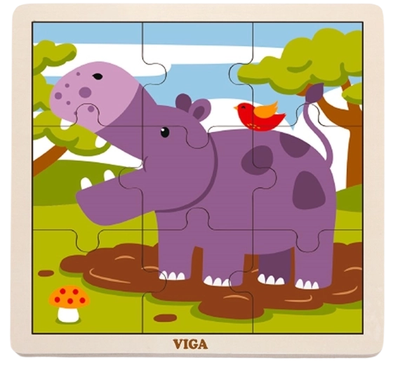 Babu drevené puzzle hroch