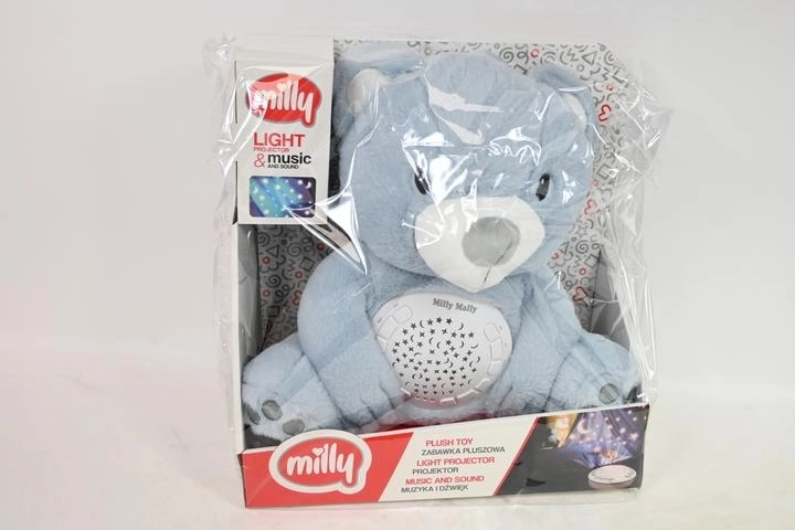 MillyBear modrý plyšový medvedík s projektorom nočnej oblohy