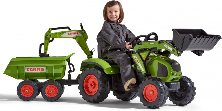 Traktor Claas Axos šliapací - s prednou aj zadnou lyžicou + valník