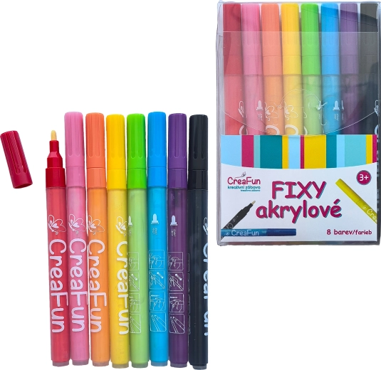 CreaFun akrylové fixky 8 farieb