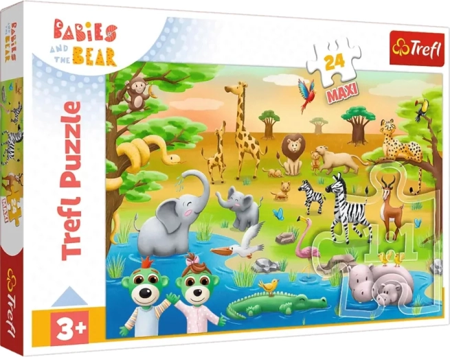 Trefl puzzle maxi 24 dielikov – BOBAŠKI A MEDVEDÍK so zvieratkami