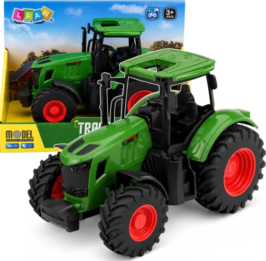 Farmársky traktor 1:24 s gumovými kolesami zelený