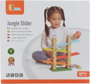 Drevená zjazdová dráha pre zvieratká Jungle Slider