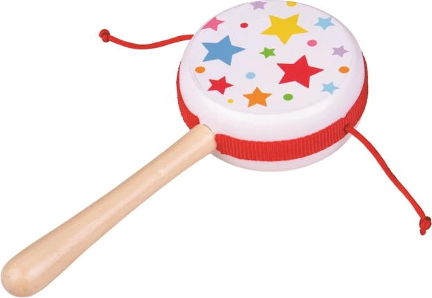 Bigjigs Toys drevený rotačný bubienok s hviezdičkami