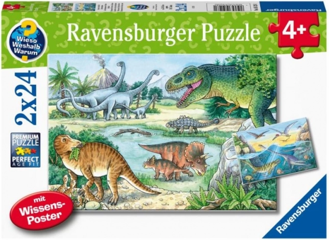 Puzzle Svet dinosaurov 2x24 dielikov od Ravensburger