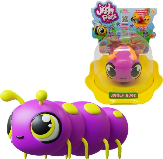 Interaktívna húsenica JIGGLY BUGS fialová