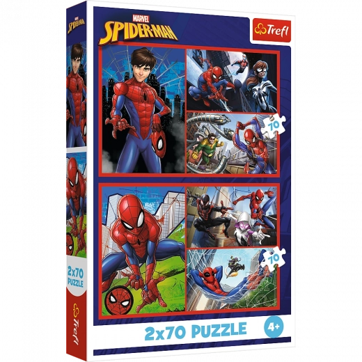 Puzzle 2x70 - Pavúčie príbehy Disney Marvel Spiderman