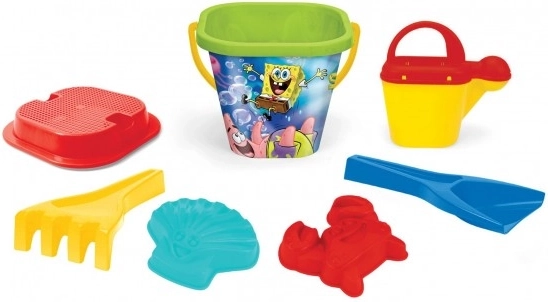 súprava na piesok 7 ks SPONGEBOB, 3 farby, sieťka