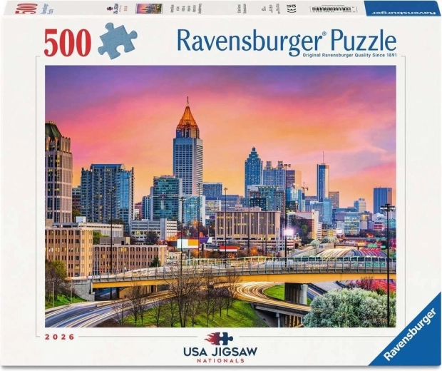 Ravensburger puzzle USA Jigsaw Nationals: panoráma Atlanty za súmraku 500 dielikov