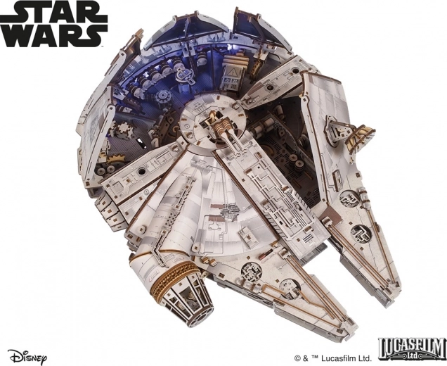 Ugears 3D drevená mechanická skladačka Star Wars Millennium Falcon