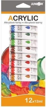 Akrylové farby 12×12 ml v krabičke