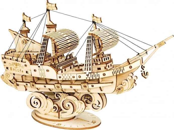 3D drevené puzzle Plachetnica ROBOTIME Rolife 118 dielov