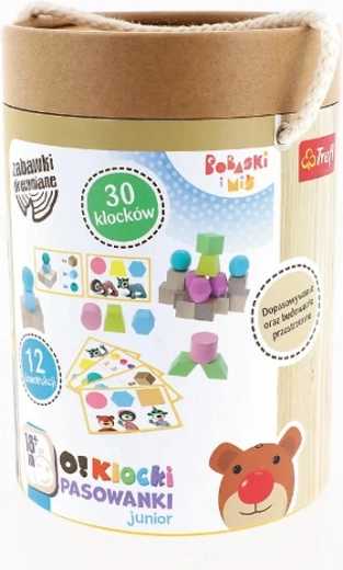 Drevené vkladacie kocky junior Bobaski i Miś
