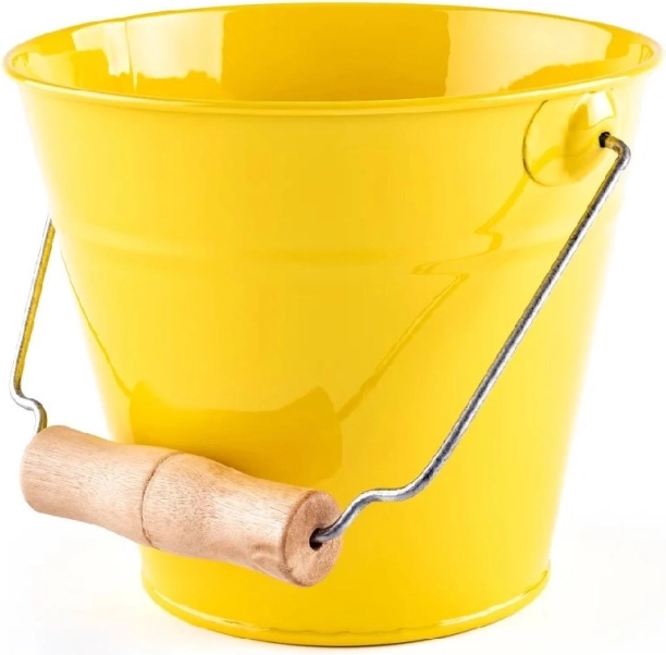 Woody záhradný vedierko žltý kovový