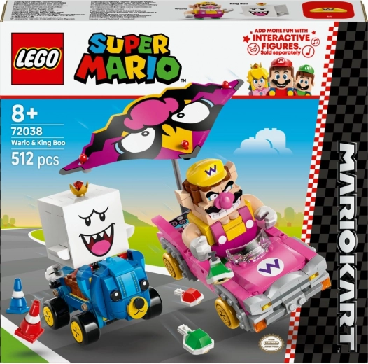 lego super mario mario kart – wario a king boo pretekársky set